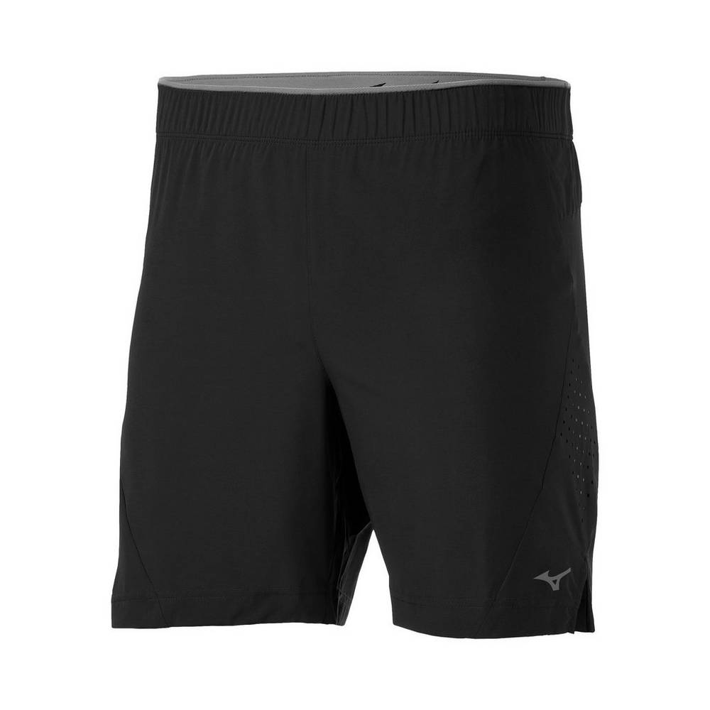 Panske Šortky Mizuno Alpha 7" Bezecke Čierne Vypredaj JBAT23405